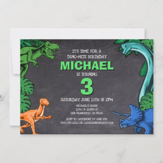 Dino Trex Jurassic Boy Dinosaur Birthday Einladung