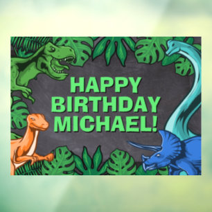 Dino Trex Jurassic Boy Dinosaur Birthday Fensteraufkleber