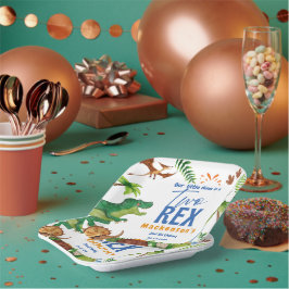 Dino Two rex 2nd boy Dinosaur birthday party Pappteller