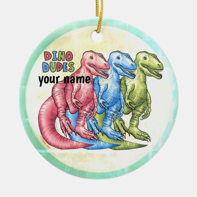 Dino Typs Dinosaurier Keramik Ornament (Vorne)