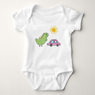 Dino und das rosa Auto Baby Strampler
