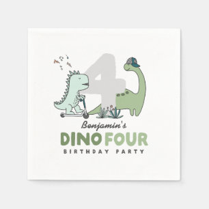 Dino-Vier-Geburtstagspartytücher Serviette