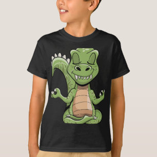 Dino Yoga Dinosaur Drache meditierender T-Rex Yoga T-Shirt