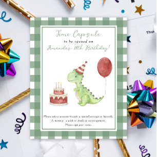 Dino-Zeitkapsel 1. Geburtstag geschlechtsneutral Poster