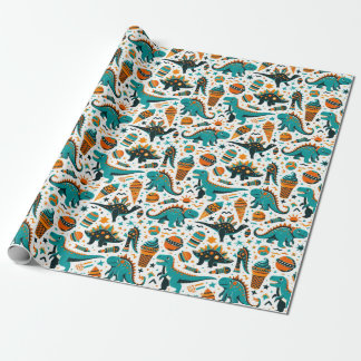 Dinoaur-Muster-Wrapping-Papier für funky Kid Geschenkpapier