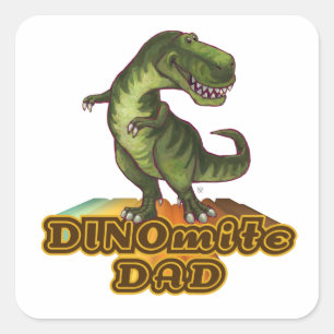 Dinomit Vater Quadratischer Aufkleber