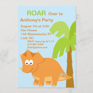 DINOmite orange Einladung