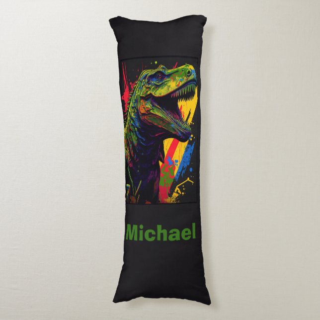 Dinonsaur T Rex Body Pillow Seitenschläferkissen (Vorderseite Vertikal)