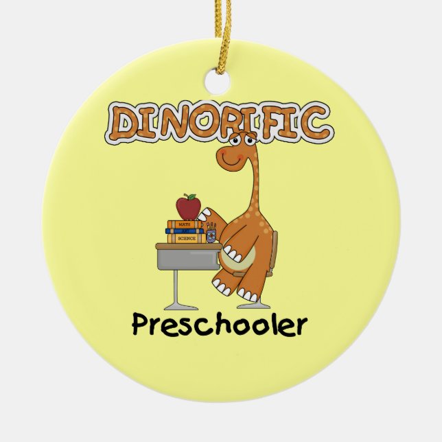 Dinorific Vorschüler-T - Shirts und Geschenke Keramikornament (Vorne)