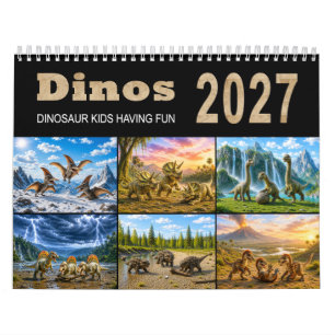 Dinos 2027 – Dinosaurier-Kinder haben Spaß Kalender