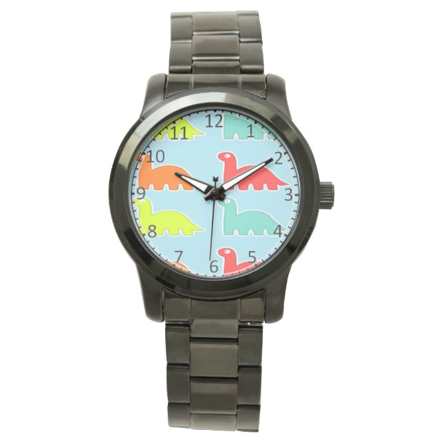 Dinos auf blau armbanduhr (Vorderseite)