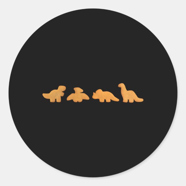 Dinos Chicken Nuggets Muster Realistisches Dino Runder Aufkleber (Vorderseite)