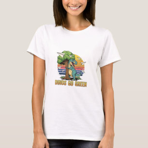 Dinos Go Green T-Shirt, Retro 80er Eco-Design T-Shirt
