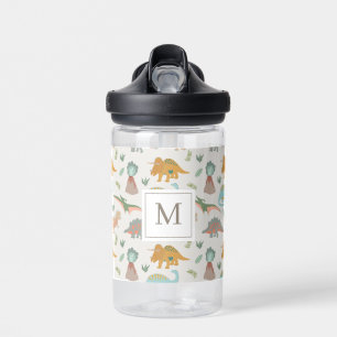 Dinos Kinder Handgezeichnet Boho Dinosaurier Monog Trinkflasche