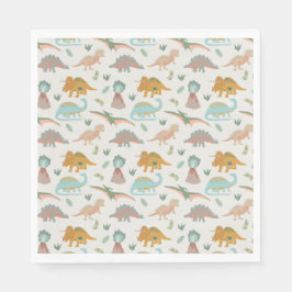 Dinos Kinder Handgezeichnet Boho Dinosaurier Muste Serviette