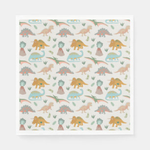 Dinos Kinder Handgezeichnet Boho Dinosaurier Muste Serviette