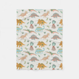 Dinos Kinder Handgezeichnet Boho Dinosaurier Schla Fleecedecke
