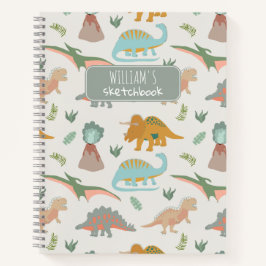 Dinos Kinder Handgezeichnet Boho Dinosaurier Skizz Notizbuch
