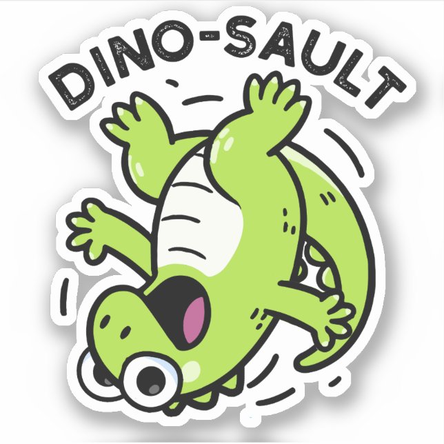 Dinosault Funny Dinosaur Pun Aufkleber (Vorderseite)