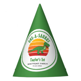 Dinosaur 1-A-Saurus Gender Neutral 1. Geburtstag Partyhütchen