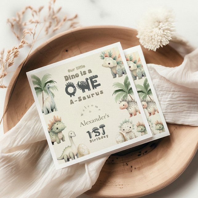Dinosaur 1. Geburtstags-Party Serviette (Von Creator hochgeladen)