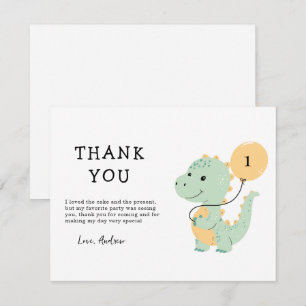 Dinosaur 1. Geburtstagsfeier, Minimalist T Rex Dankeskarte