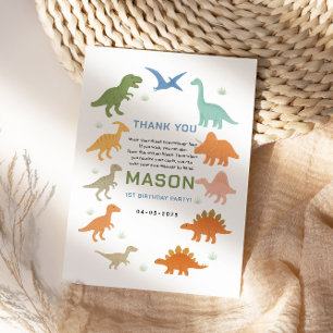 Dinosaur 1. Geburtstagsfeier Süßes prähistorisch Dankeskarte