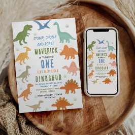 Dinosaur 1st Birthday Party | Cute Prehistoric  Einladung