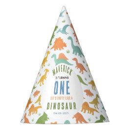 Dinosaur 1st Birthday Party | Cute Prehistoric  Partyhütchen