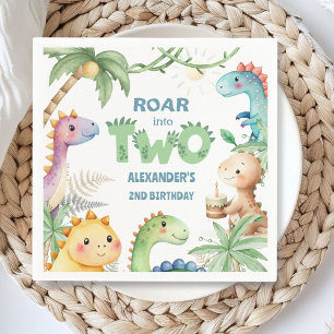 Dinosaur 2. Geburtstag Junge Jurassic Dino Papier Serviette