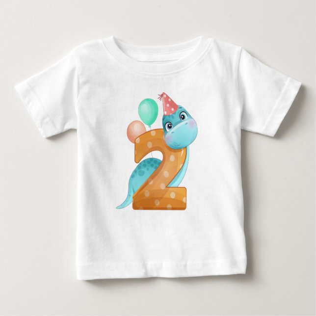 Dinosaur 2. Geburtstags-T - Shirt (Vorderseite)