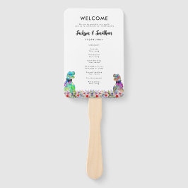 Dinosaur 2 Grooms Gay Wedding Day Program Fächer