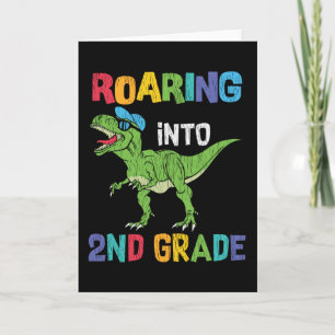 Dinosaur 2. Klasse Rückkehr zur Schule Kinder Gesc Karte