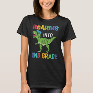 Dinosaur 2. Klasse Rückkehr zur Schule Kinder Gesc T-Shirt