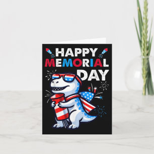 Dinosaur 4. Juli Feuerwerk Amerikanische Flagge Ha Karte