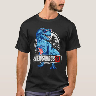 Dinosaur 4. Juli Kinder Junge Männer Amerisaurus R T-Shirt