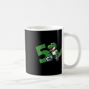 Dinosaur 5 Jahre Fußball 5. Geburtstag Kaffeetasse