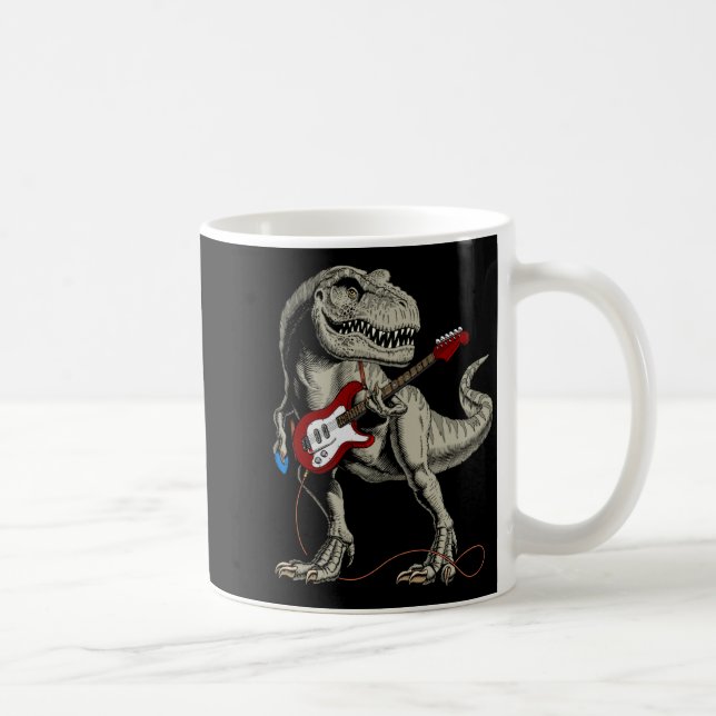 Dinosaur Acoustic Electric B Guitar Player  Kaffeetasse (Rechts)