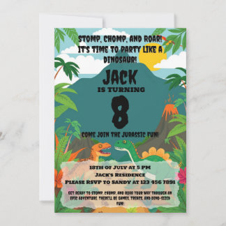 Dinosaur Adventure Birthday Boy Einladung