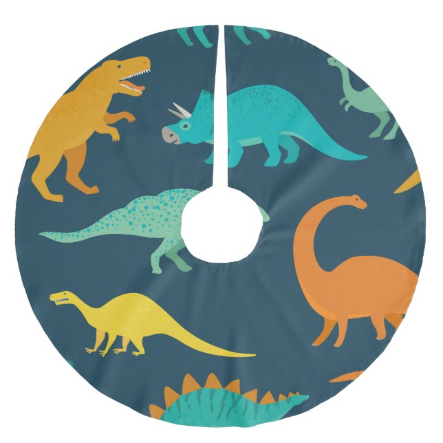 Dinosaur Adventure: Das Kinderzimmer der Kinder Polyester Weihnachtsbaumdecke (Vorderseite)