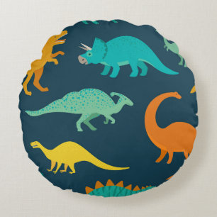 Dinosaur Adventure: Das Kinderzimmer der Kinder Rundes Kissen