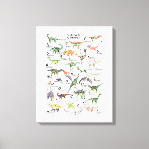 Dinosaur Alphabet Leinwanddruck