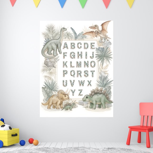 Dinosaur Alphabet Nursery Watercolor Poster (Von Creator hochgeladen)