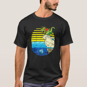 Dinosaur Angler T-Rex Angeln Barsch Fisch Dino T-Shirt