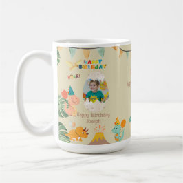 Dinosaur Anniversaire cadeau Mug - Nom et photo pe