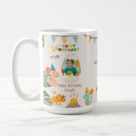 Dinosaur Anniversaire cadeau Mug - Nom et photo pe