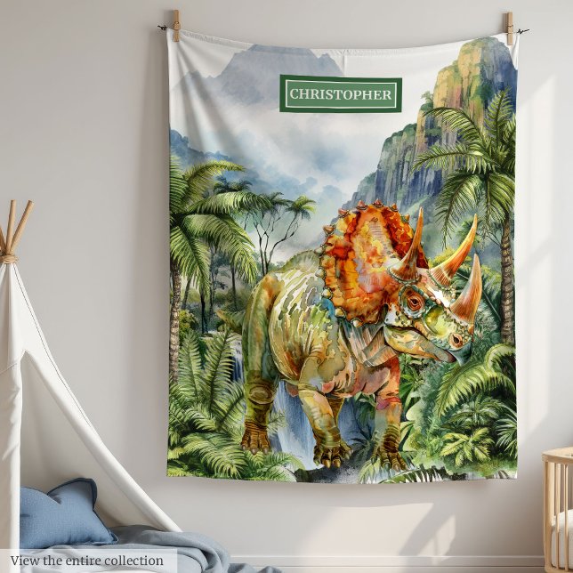Dinosaur Anniversaire Couverture Garçons Cadeau Pe (Dinosaur Birthday Blanket for Boys Personalized Gift)