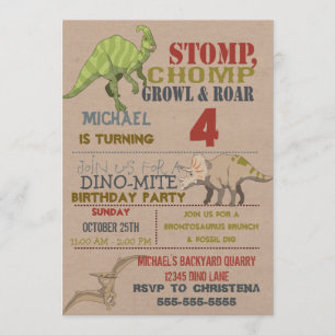 Dinosaur Anniversaire Fête Invitation