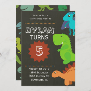 Dinosaur Anniversaire Fête Invitation