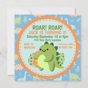 Dinosaur Anniversaire Fête Invitation